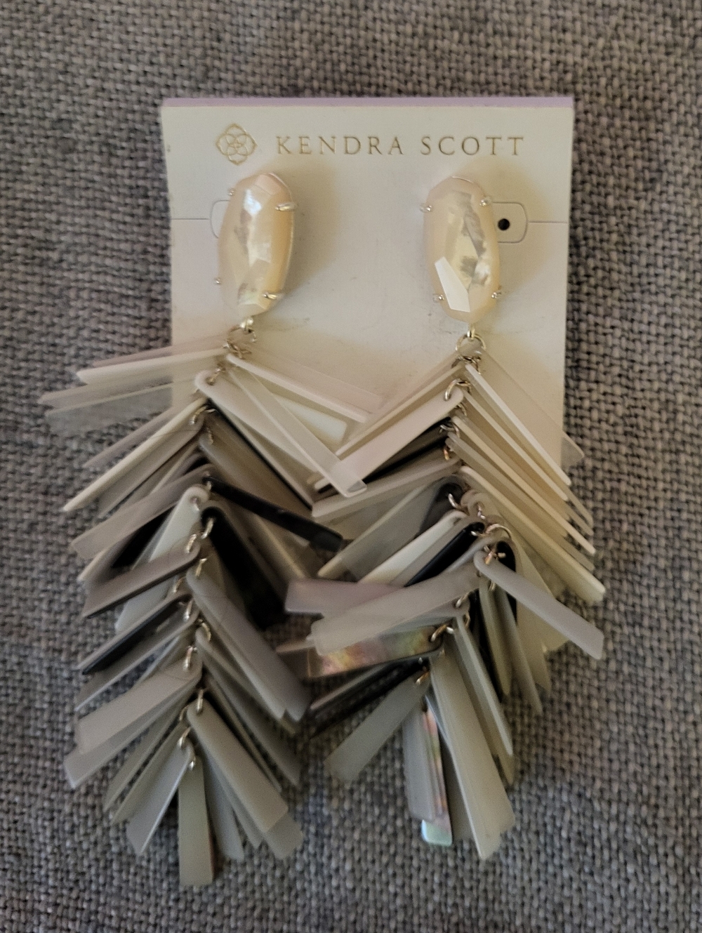 Kendra Scott Vintage Justyne Statement Earrings, Ivory/Gray Mix